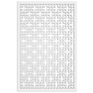 Chinese Square 4 ft. x 32 in. White Vinyl Decorative Screen Panel