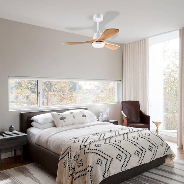 Shinevoy 42 in. Indoor White Downrod Mount Ceiling Fan with Light