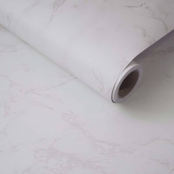 Textured White Peel and Stick Wallpaper Roll Self-Adhesive Matte Marble Contact Paper Wrap Vinyl (Cover 36 sq. ft.)