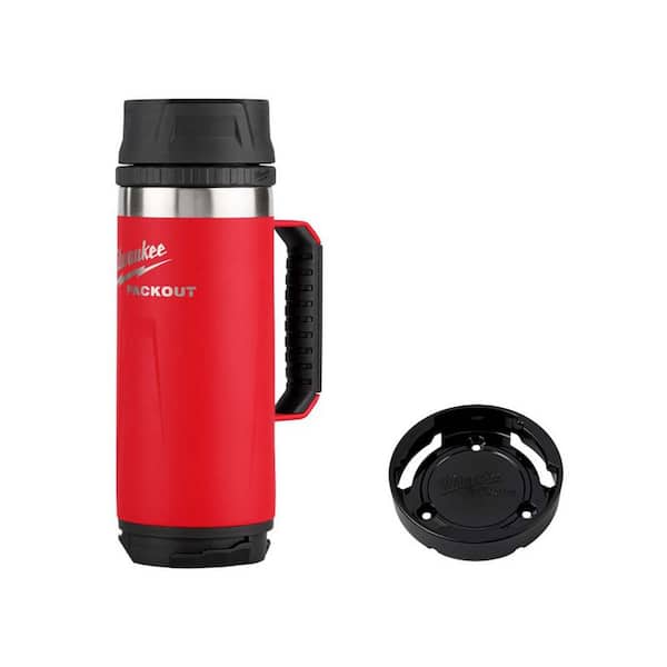PACKOUT Red 18 Oz. Insulated Mug with Sip Lid and PACKOUT Twist To Lock Mount