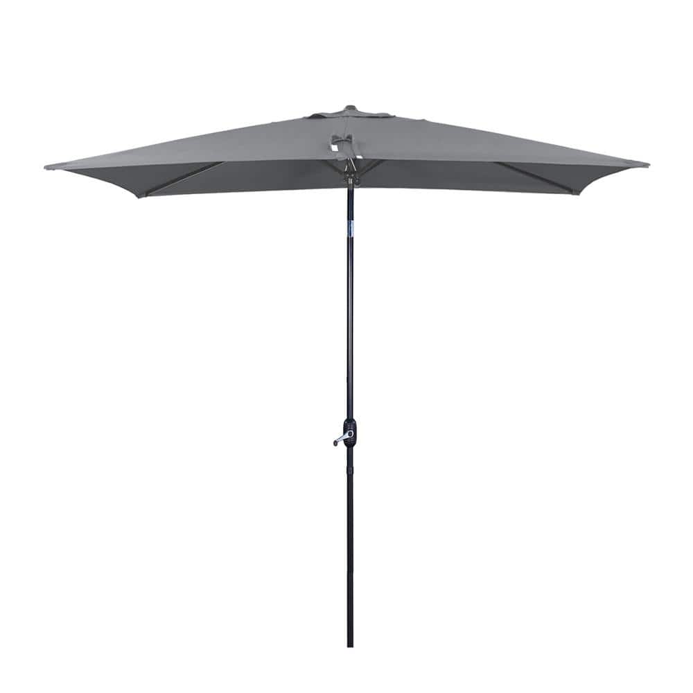 10 ft. x 6.5 ft. Rectangular Market Umbrella (Gray)