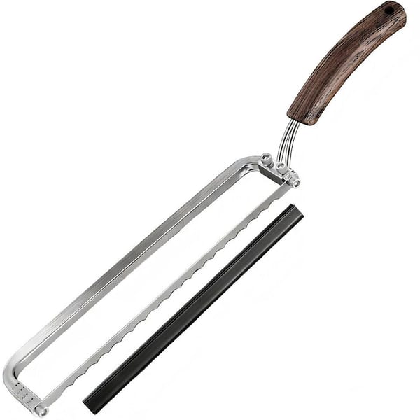 Bread Knife for Homemade Bread, Stainless Steel Cutter Slicer with 4 Thickness Scale Marks for Crusty Sourdough Baguette