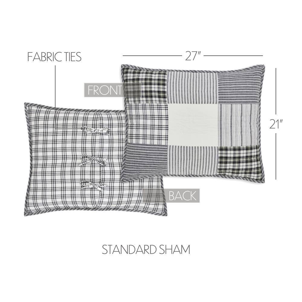 Sawyer Mill Black and White Cotton Patchwork Standard Sham
