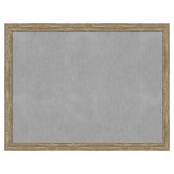 Amanti Art Woodgrain Stripe Mocha 26 in. x 20 in. Framed Magnetic Board