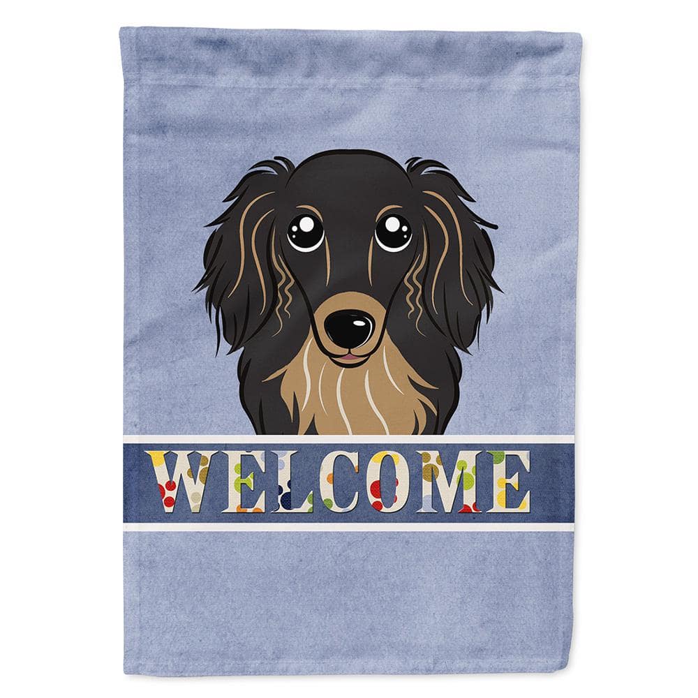 11 in. x 15-1/2 in. Polyester Longhair Black and Tan Dachshund Welcome 2-Sided 2-Ply Garden Flag price history on PriceWatchPro