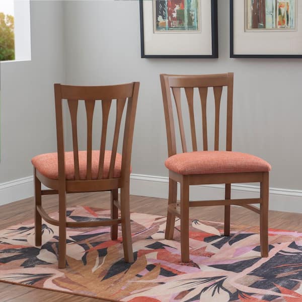 Mac Brown Fabric Dining Side Chair Set of 2
