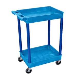 18 in. x 24 in. 2-Tub Shelf Utility Cart, Blue