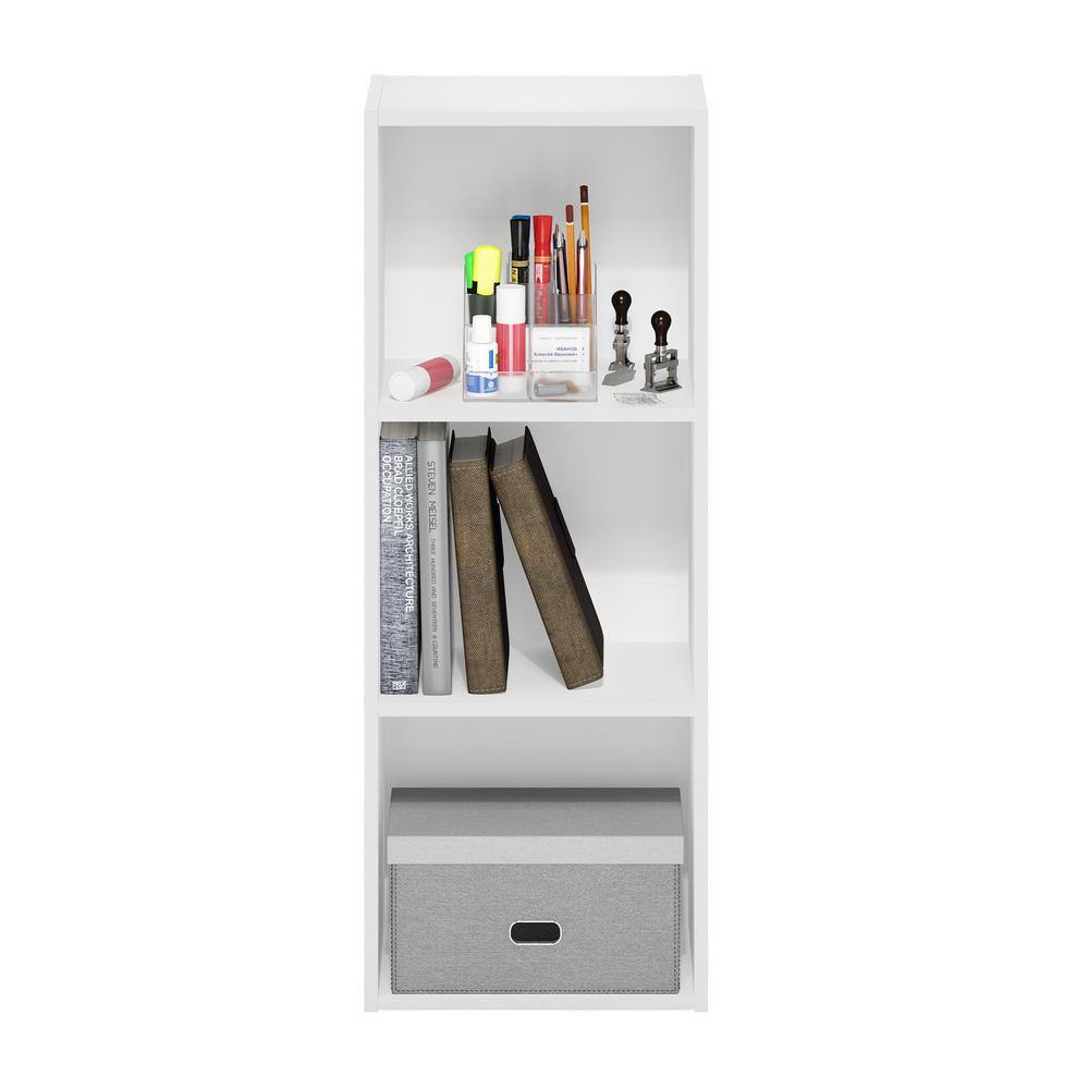 White Composite Wood 3-Tier Cube Storage Organizer
