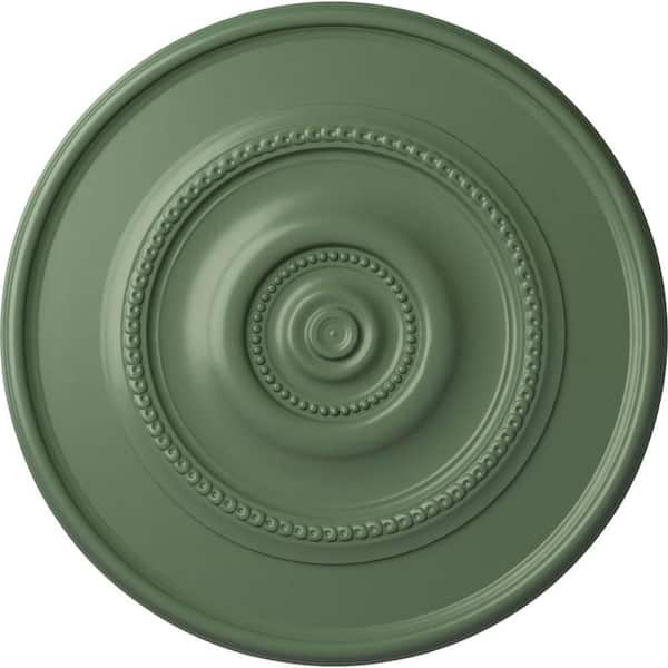 Ekena Millwork 1-1/8" x 24-3/8" x 24-3/8" Polyurethane Traditional Reece Ceiling, Hand-Painted Athenian Green