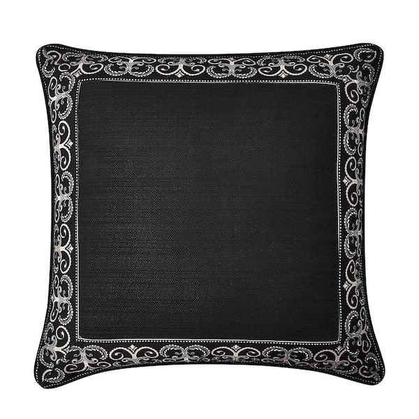 Unbranded Messina Black Medallion Polyester Euro Sham 26 in. L X 26 in. W