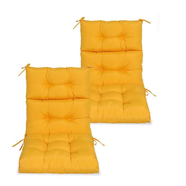 45 x 22 2-Piece Replacement Outdoor High Back Dining Chair Adirondack Cushions in Yellow