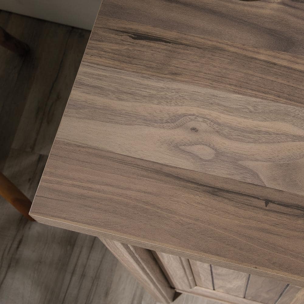 Washed Walnut Engineered Wood Office Credenza with Adjustable Shelves