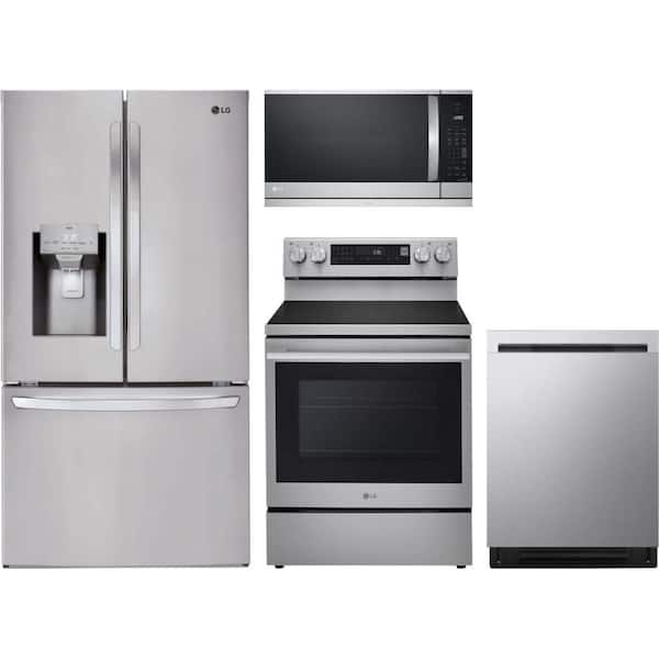 27 cu. ft. Standard Depth Side by Side Craft Ice Refrigerator with 5 Burner Electric Range and Dishwasher with 3rd Rack