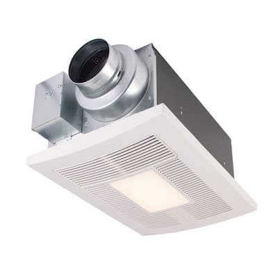 WhisperWarm DC 50-80-110 CFM Ceiling Exhaust Fan with LED Light/Night Light and Heater