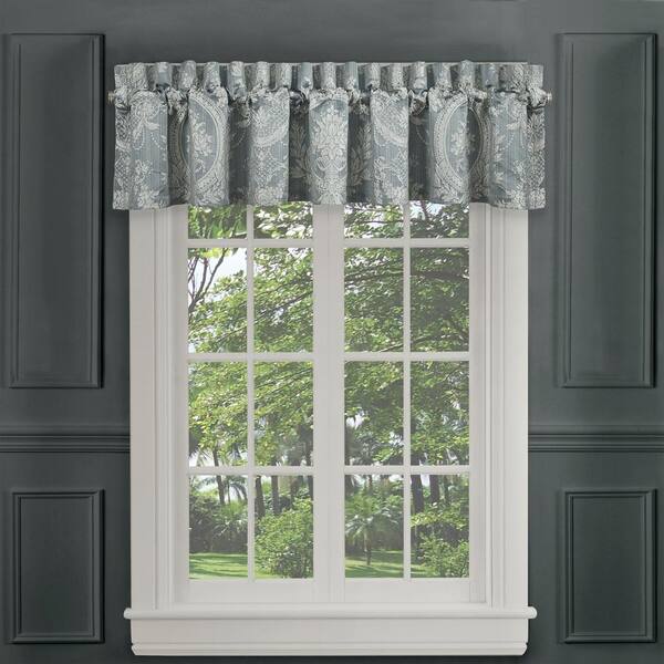 Unbranded Nadine Blue Polyester Window Straight Valance