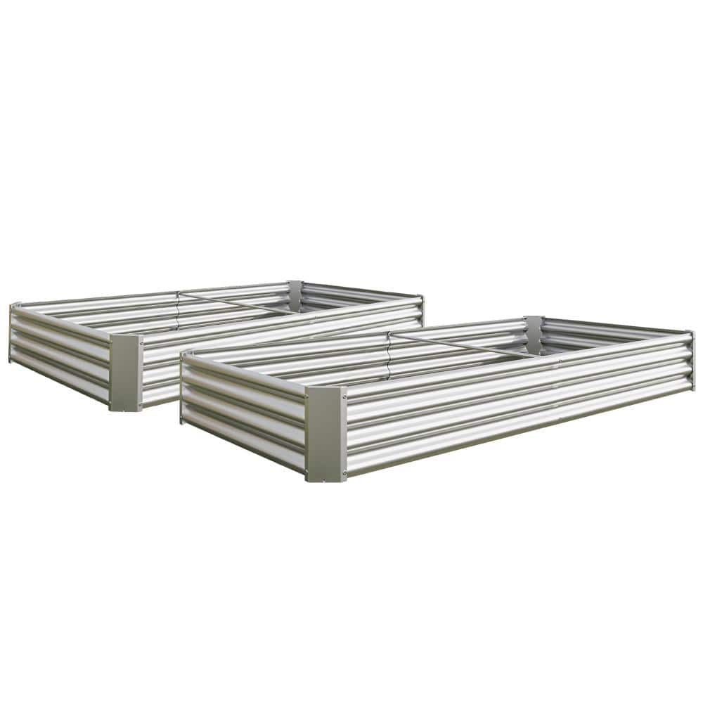2PCS Silver Metal Rectangular Raised Garden Bed for Flower Planters Vegetables (91.34 in. L x 44.69 in. W x 11.81 in. H) price history on PriceWatchPro