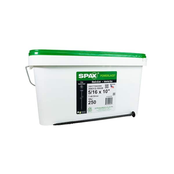 SPAX 5/16 in. x 10 in. Interior Washer Head Structural Wood Lag Screws Powerlags Torx T-Star(250 Each) Bulk Pail Bit Included