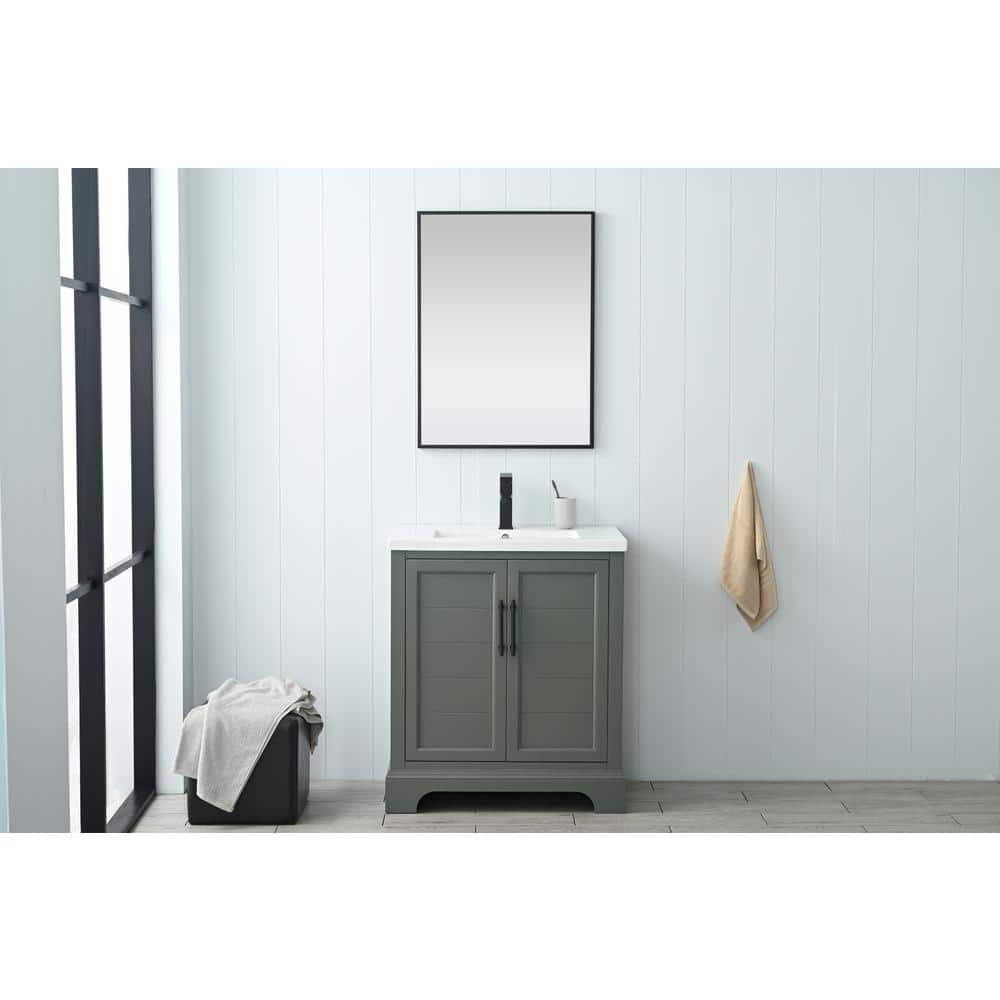 Vintage Green 30" Single Sink Bathroom Vanity with Ceramic Top