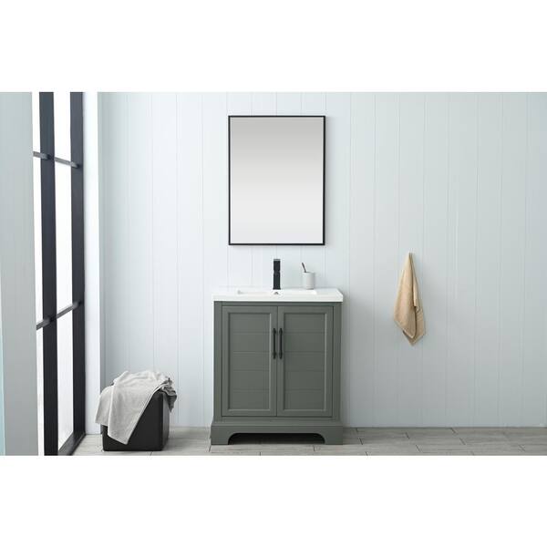 Vanity Art Vannes 30 in. W x 18 in. D x 34.5 in. H Single Sink Bathroom Vanity in Vintage Green with Ceramic Top