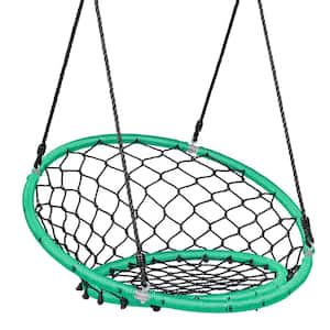 Spider Web Chair Swing with Adjustable Hanging Ropes Kids Play Equipment Green