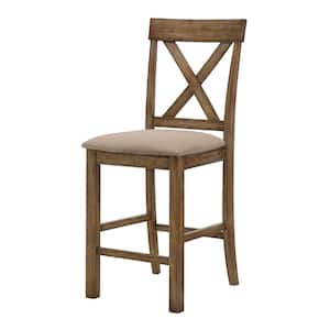 Simma Rustic Oak and Brown Counter Height Chair (Set of 2)