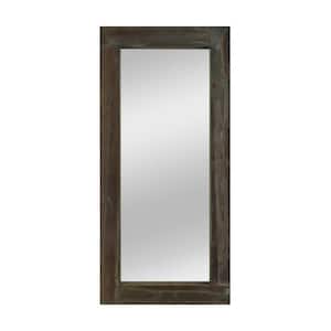 71 in. x 32 in. Rustic Rectangle Framed Brown Floor Leaning Mirror 1-Piece