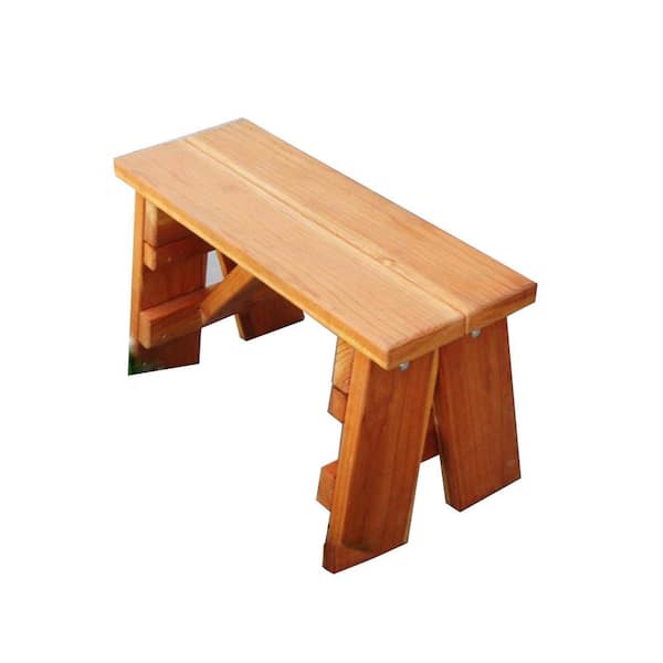 Outdoor 3 ft. 1905 Super Deck Redwood Picnic Bench