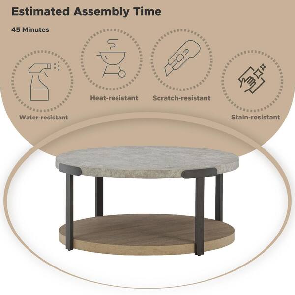 Signature DESIGN BY ASHLEY Darthurst 36.25 in. Gray/Brown Round