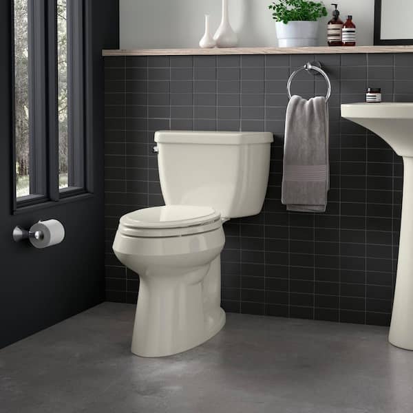 KOHLER Rutledge Quiet-Close Elongated Toilet Seat with Q3 Advantage in Biscuit.