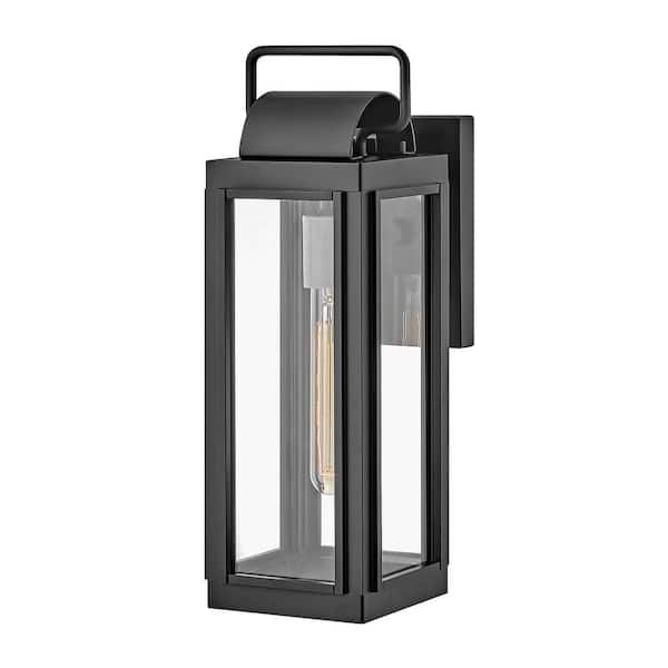 HINKLEY Sag Harbor 1-Light Black Hardwired Outdoor Wall Lantern Sconce