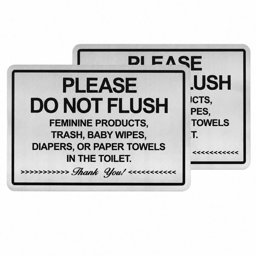 2 Pack Aluminum Self-Adhesive Do Not Flush Anything Except Toilet Paper Sign for Bathroom, Business, Home price history on PriceWatchPro