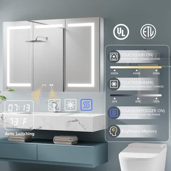 LEDライト強化ガラス化粧鏡 新品未開封 hqaa11005b-yx Amazon.com: Hivone 40X32 LED Bathroom Mirror with Lights, Anti-Fog