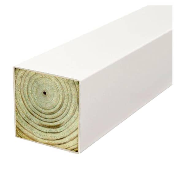 Woodguard 4 in. x 4 in. x 8 ft. Polymer Coated White Pressure-Treated SYP Multi-Purpose Fence Post