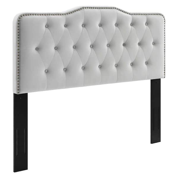 MODWAY Sophia Light Gray Tufted Performance Velvet Twin Headboard