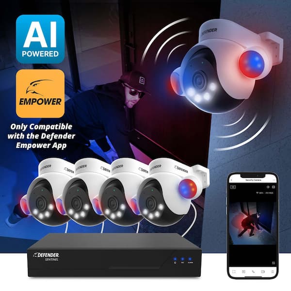 Defender AI Powered Sentinel 4K PTZ Wired 8-Channel PoE NVR