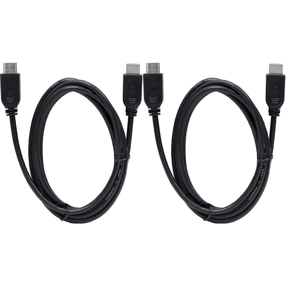 GE 6 ft. HDMI Cable Black (2Pack) 73599 The Home Depot