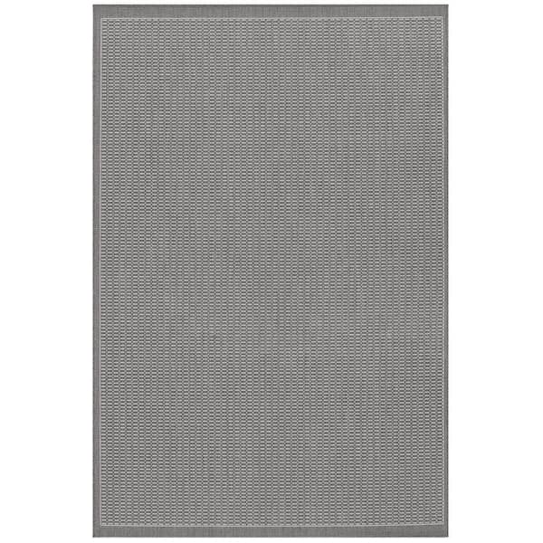 8-ft x 10-ft Silver-White Solid Indoor/Outdoor Area Rug-Recife Saddle Stitch
