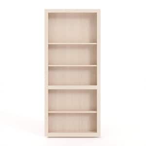 32 in. x 80 in. Flush Mount Assembled Maple Unfinished Wood 4-Shelf Interior Bookcase Door