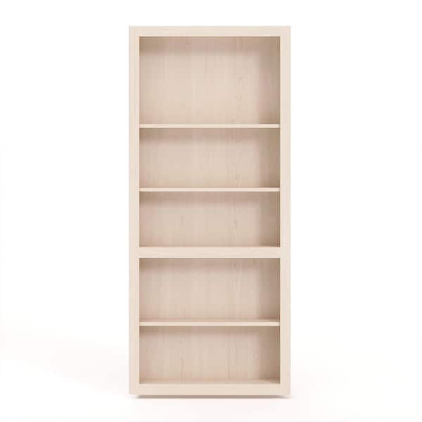 InvisiDoor 32 in. x 80 in. Flush Mount Assembled Maple Unfinished Wood 4-Shelf Interior Bookcase Door