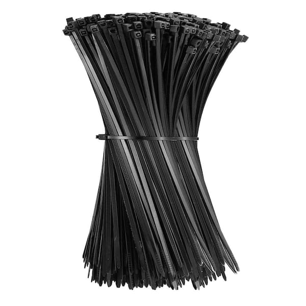 Stark 1000-Piece 8 in. UV Nylon 6/6 Cable Zip Ties, Black