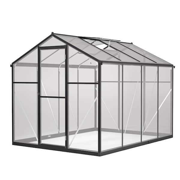 FIROMO 6 ft. x 8 ft. Outdoor Aluminum Large Walk-in Polycarbonate Greenhouse, with Lockable Doors, Ventilation Windows