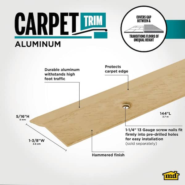 1-3/8 in. x 144 in. Gold Hammered Carpet Trim Transition Strip