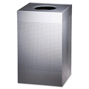 Silhouette 20 Gal. Silver Square Open Top Trash Can