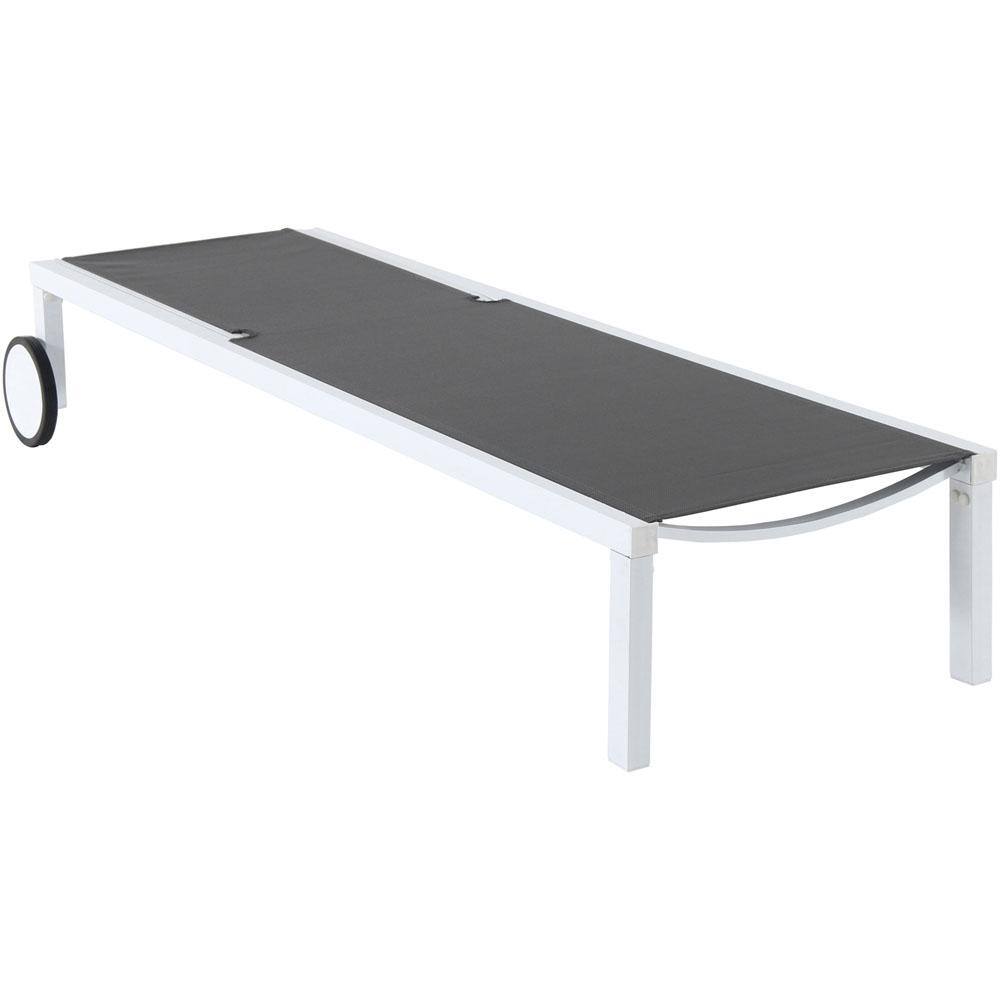 Peyton White and Gray Metal Armless Chaise Lounge