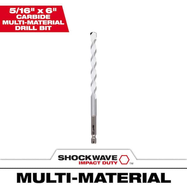 Milwaukee 5/16 in. x 4 in. x 6 in. SHOCKWAVE Carbide Multi-Material Drill Bit