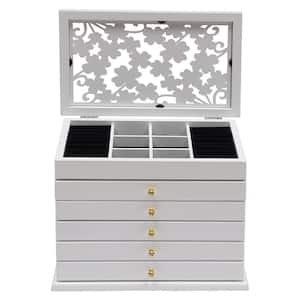 11.6 in. x 6.9 in. White Wooden Jewelry Box Perfect Gift