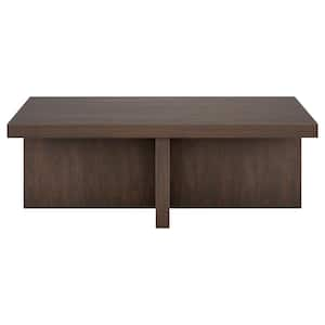 Elna 44 in. Alder Brown Rectangle MDF Top Coffee Table