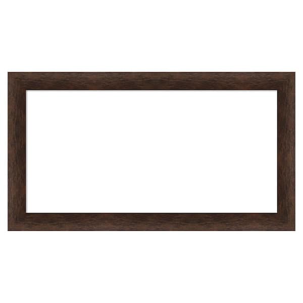 Amanti Art Warm Walnut Narrow 27 in. x 15 in. Wood Framed Dry Erase Magnetic Memo Board