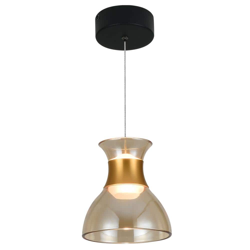 Palermo Gold 80'' Contemporary LED Glass Pendant Light