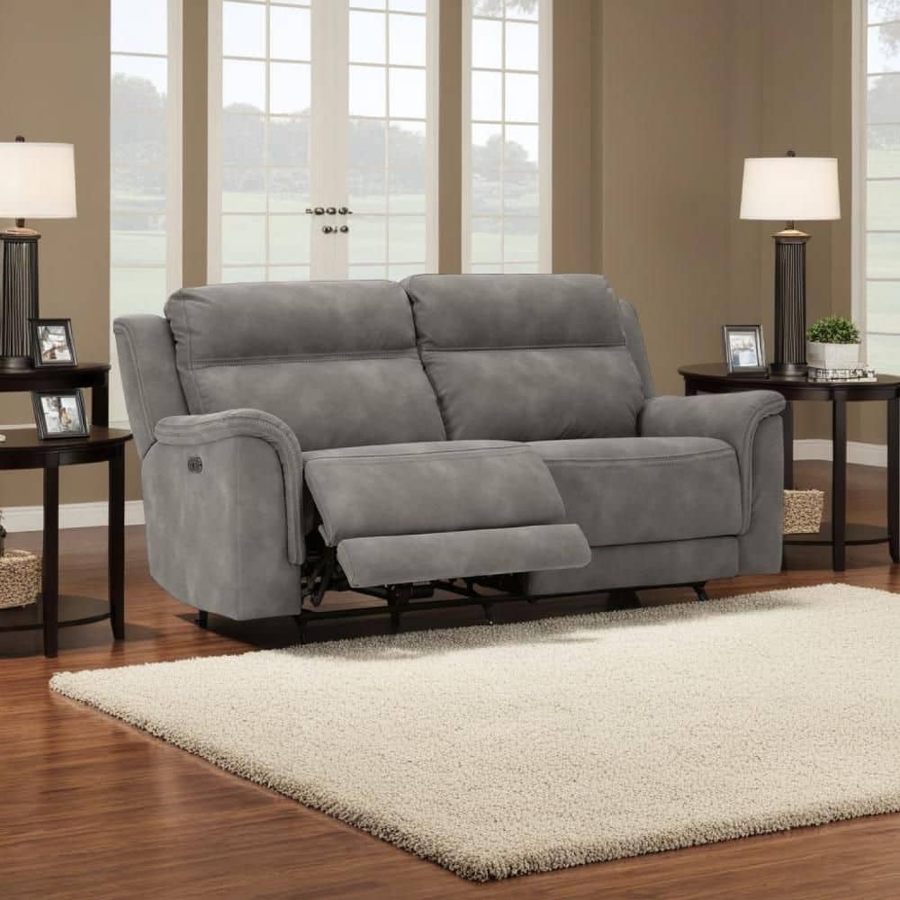 Corbin Slate Gray Faux Leather Glider Recliner Power Sofa with USB Port price history on PriceWatchPro